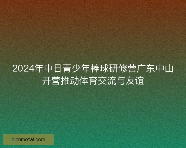 2024年中日青少年棒球研修营广东中山开营推动体育交流与友谊 2024年中日青少年棒球研修营广东中山开营推动体育交流与友谊